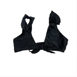 Women's Missguided Black Ruffle Swimsuit Top